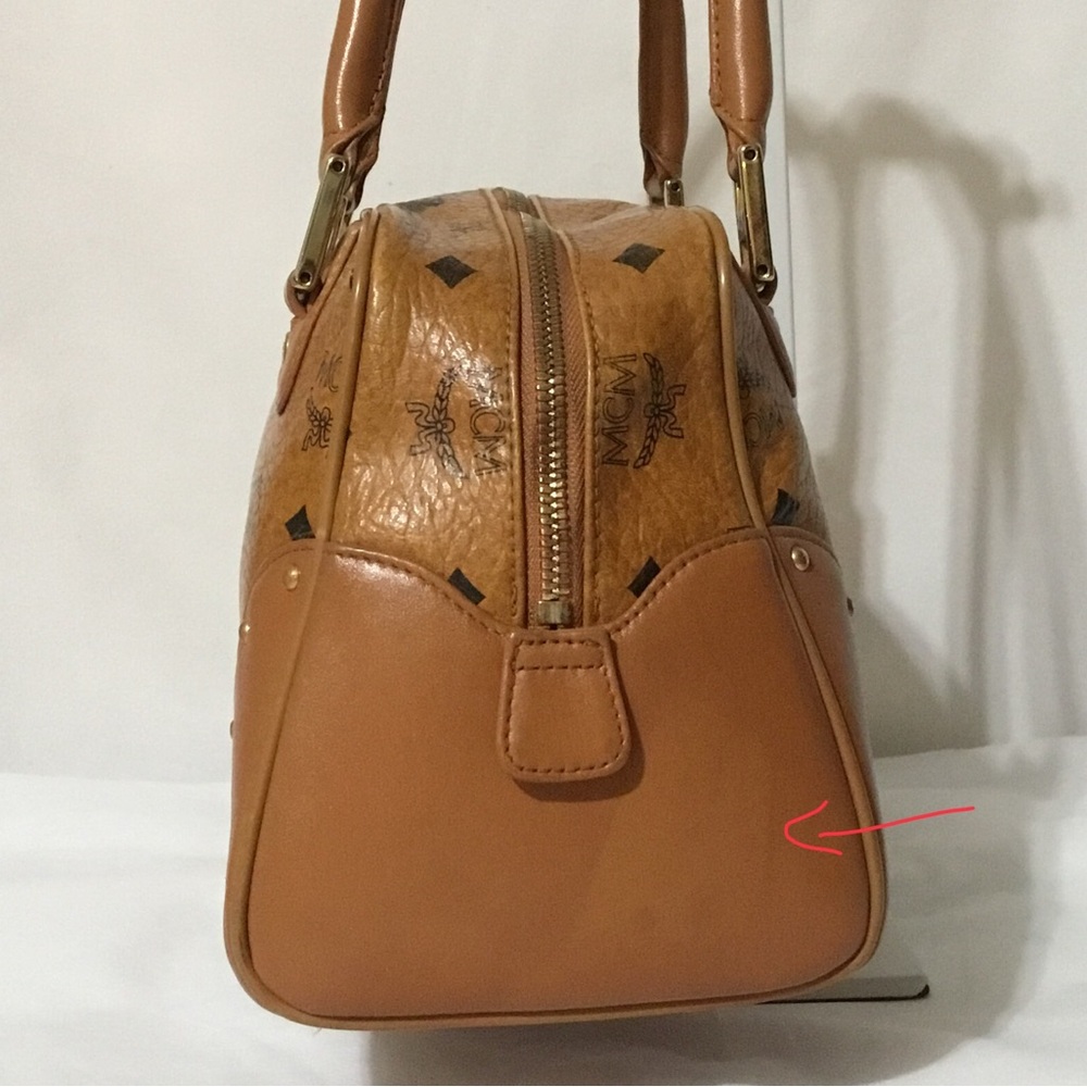 Authentic MCM Cognac Visetos Boston Bag With Dustbag - Picture 5 of 13